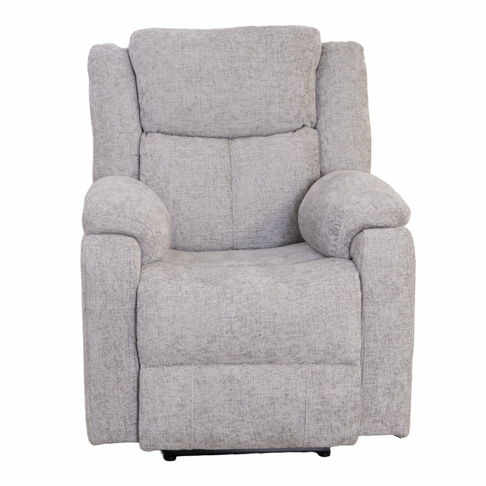 Rome Silver Power Recliner Armchair - The Furniture Warehouse
