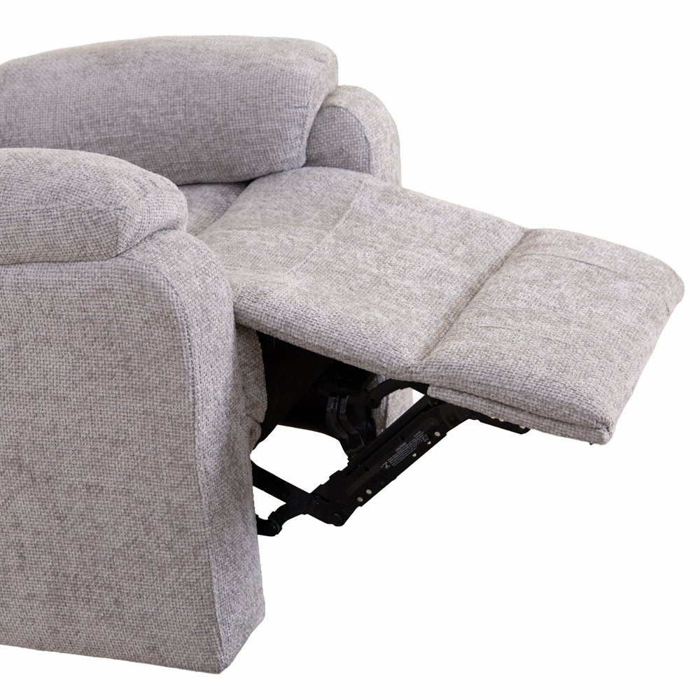 Rome Silver Power Recliner Armchair - The Furniture Warehouse
