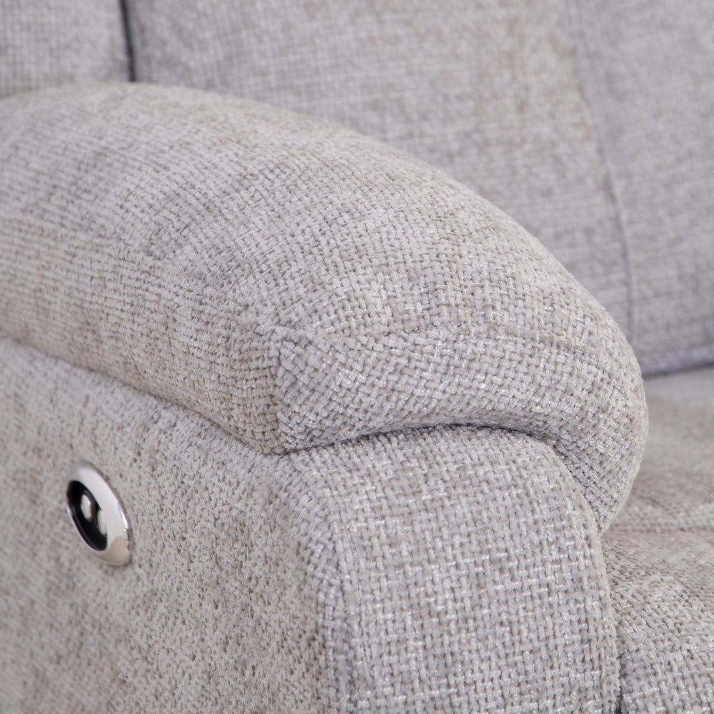 Rome Silver Power Recliner Armchair - The Furniture Warehouse