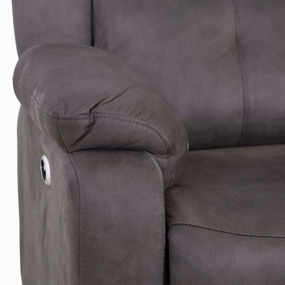 Rome Steel Power Recliner Armchair - The Furniture Warehouse