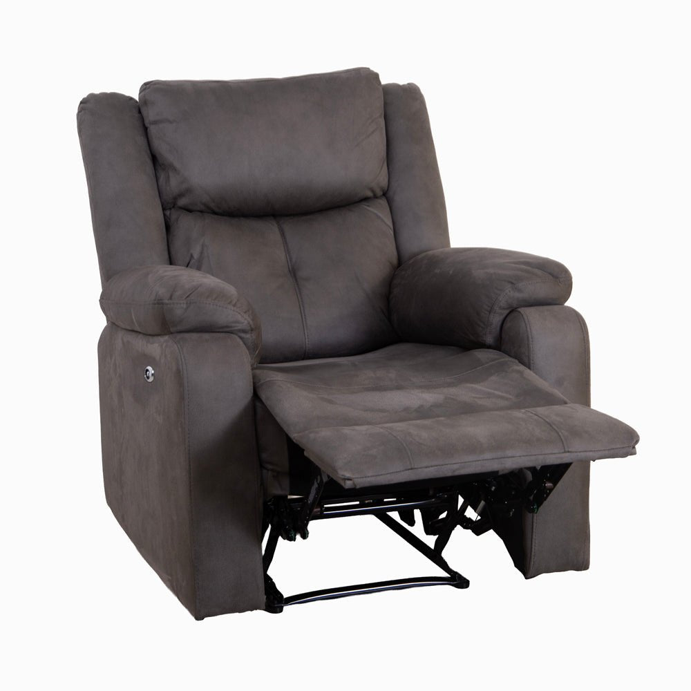 Rome Steel Power Recliner Armchair - The Furniture Warehouse