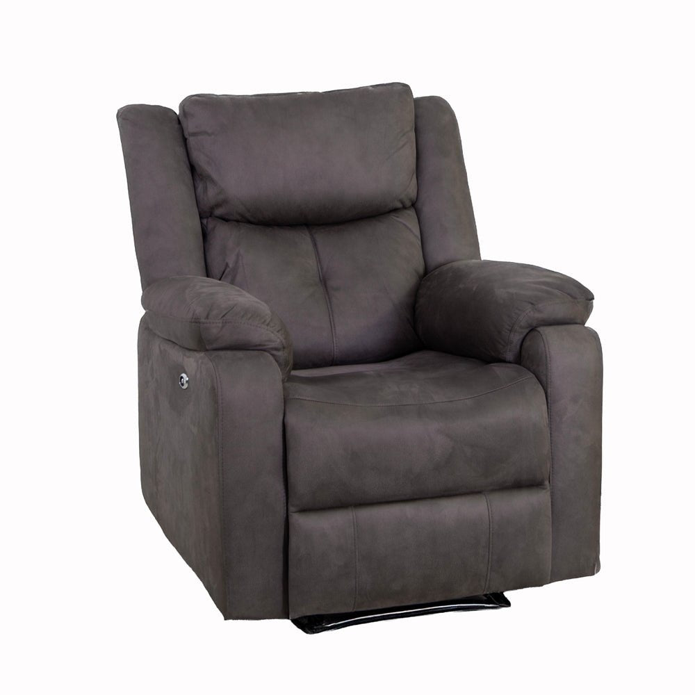 Rome Steel Power Recliner Armchair - The Furniture Warehouse