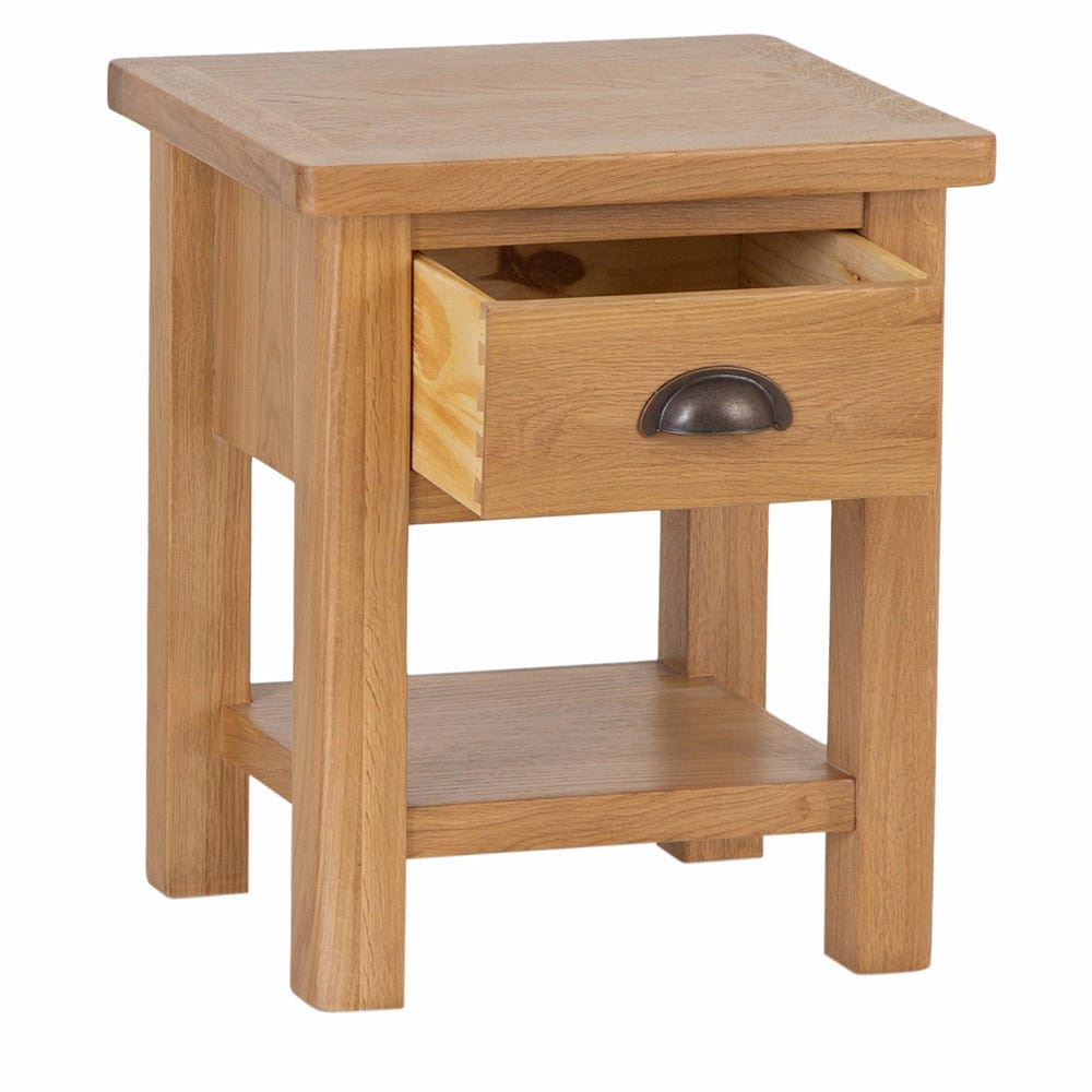 Rutland Oak Lamp Table with Drawer