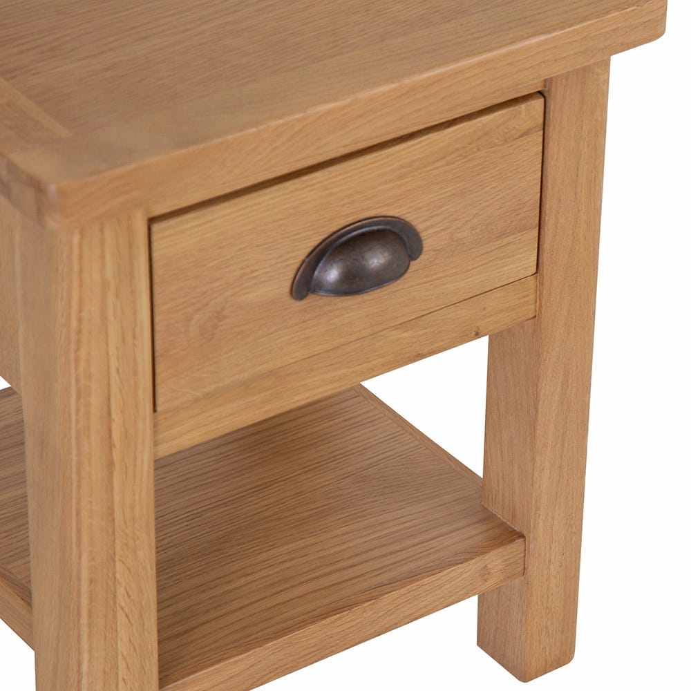Rutland Oak Lamp Table with Drawer