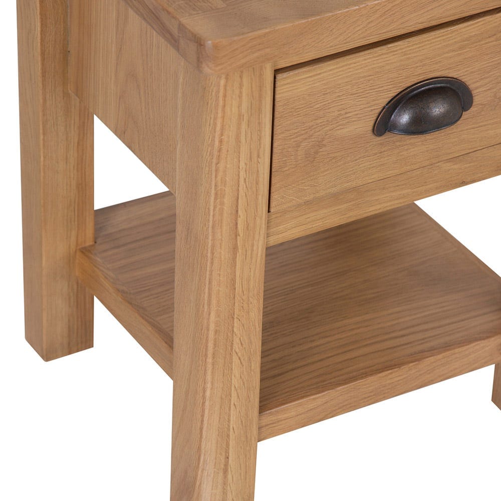 Rutland Oak Lamp Table with Drawer