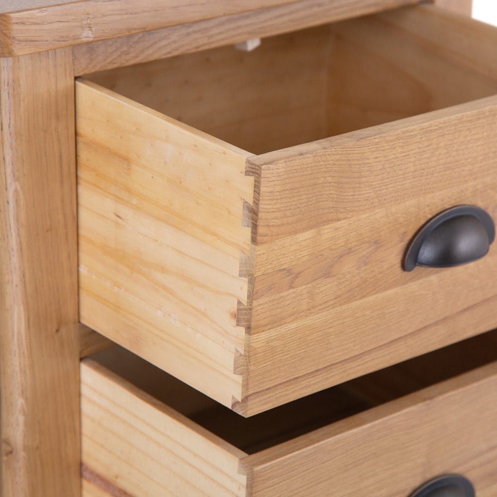 Rutland Oak 5 Drawer Tallboy