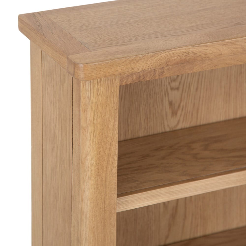 Rutland Oak Small Wide Bookcase