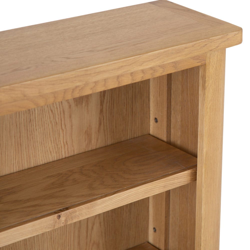 Rutland Oak Small Wide Bookcase