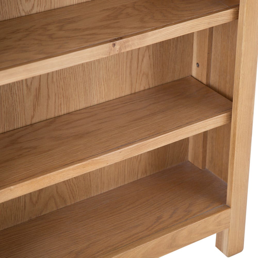 Rutland Oak Small Wide Bookcase