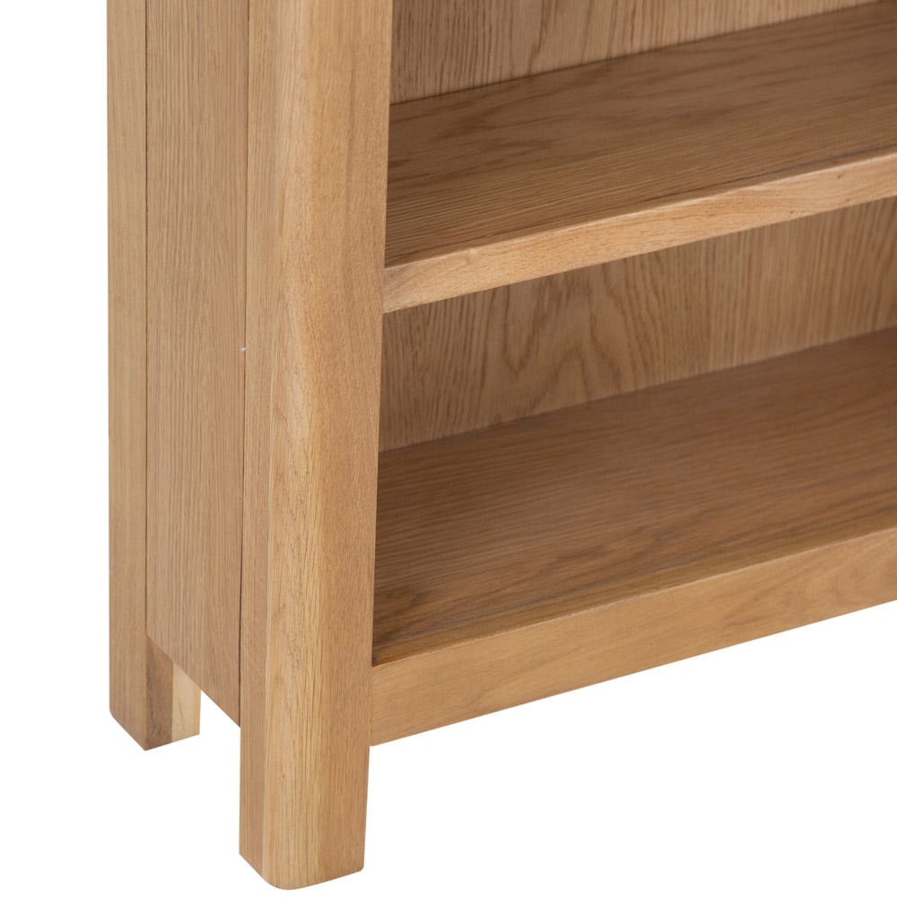 Rutland Oak Small Wide Bookcase