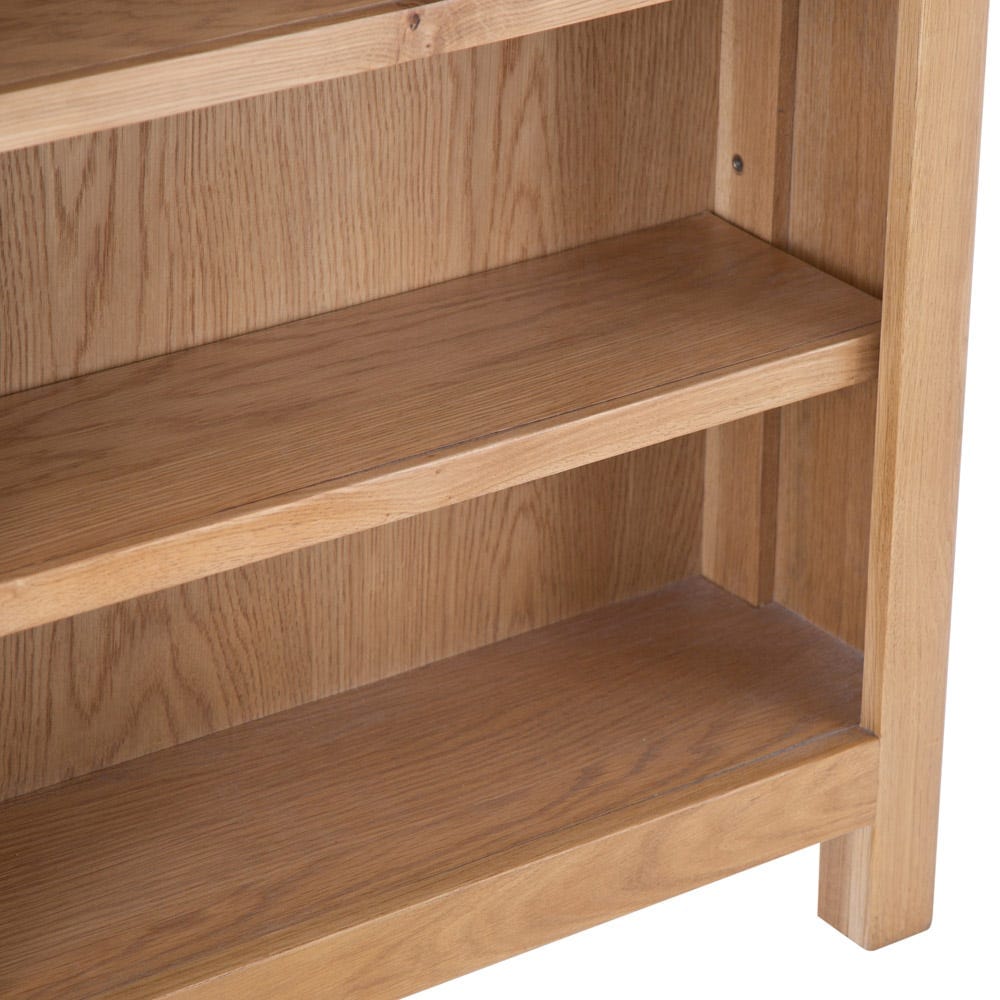 Rutland Oak Small Wide Bookcase