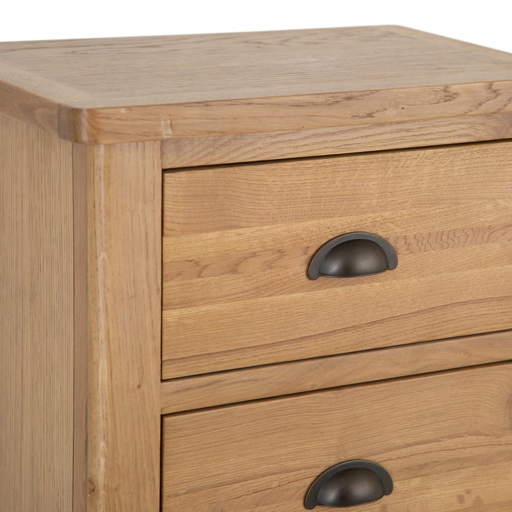 Rutland Oak 5 Drawer Tallboy