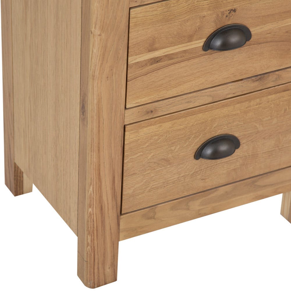 Rutland Oak 5 Drawer Tallboy