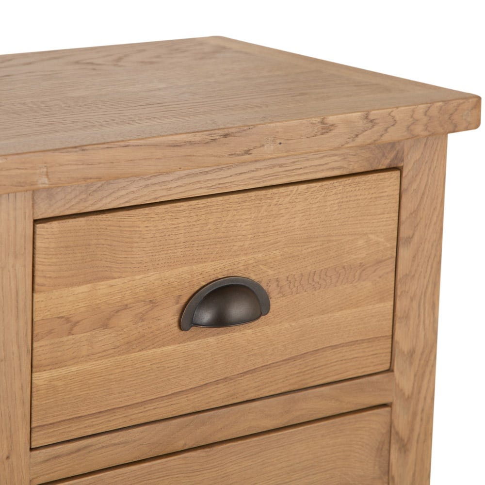 Rutland Oak 5 Drawer Tallboy