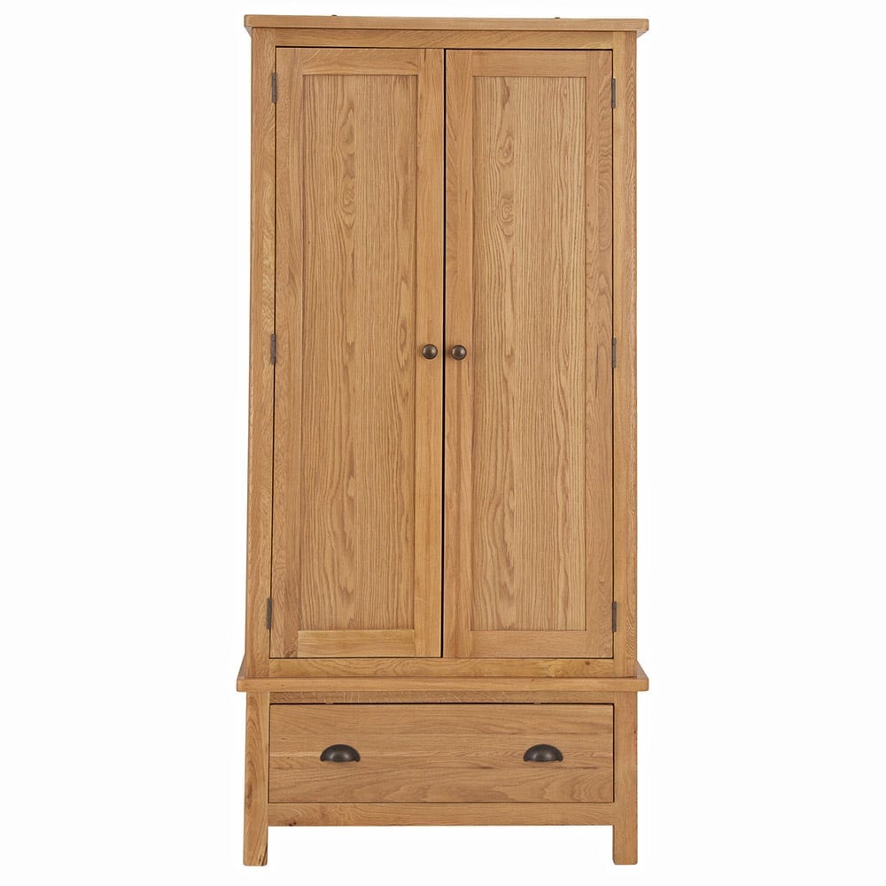 Rutland Oak 2 Door Wardrobe with Drawer