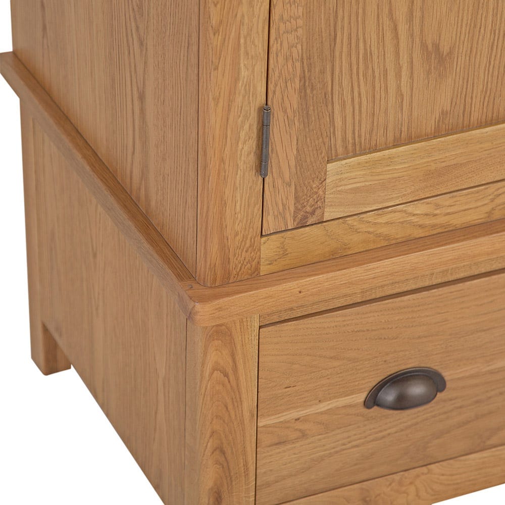 Rutland Oak 2 Door Wardrobe with Drawer