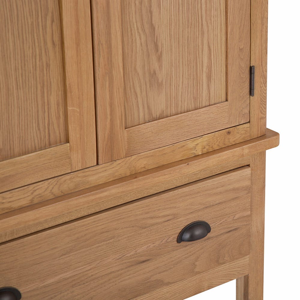 Rutland Oak 2 Door Wardrobe with Drawer