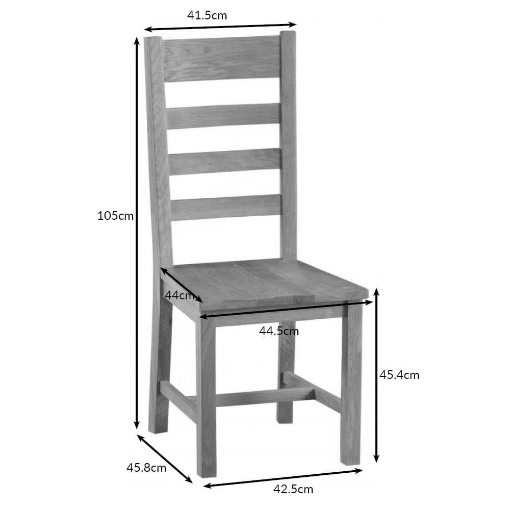 Winchester Oak Ladder Back Chair With Wooden Seat