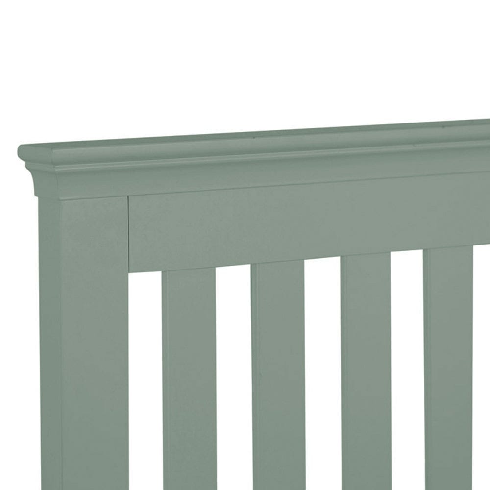 Florence Sage Green Painted Double Bed Frame Low Panelled Footboard