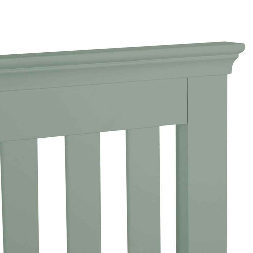 Florence Sage Green Painted Double Bed Frame Low Panelled Footboard