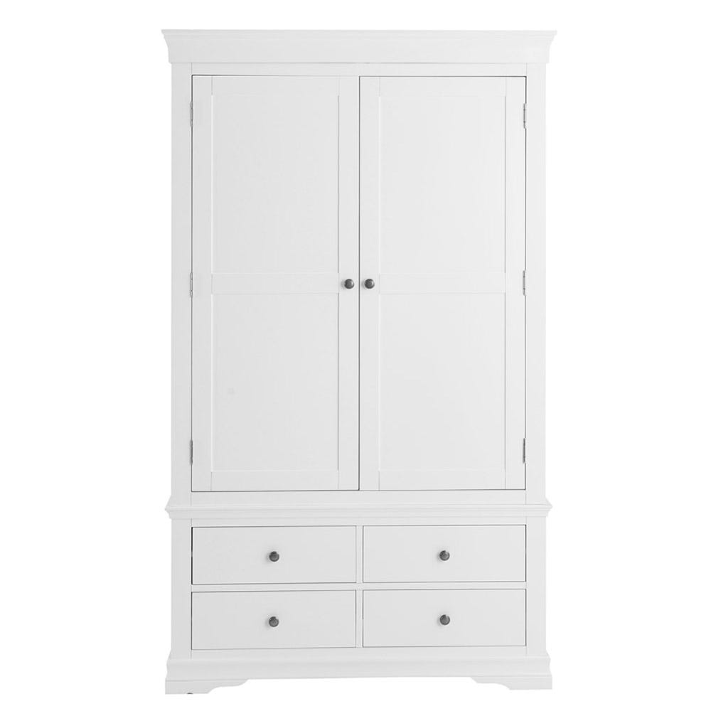 Florence White Painted 2 Door Wardrobe with Drawers
