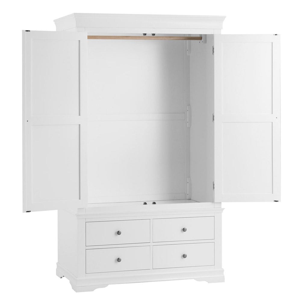 Florence White Painted 2 Door Wardrobe with Drawers