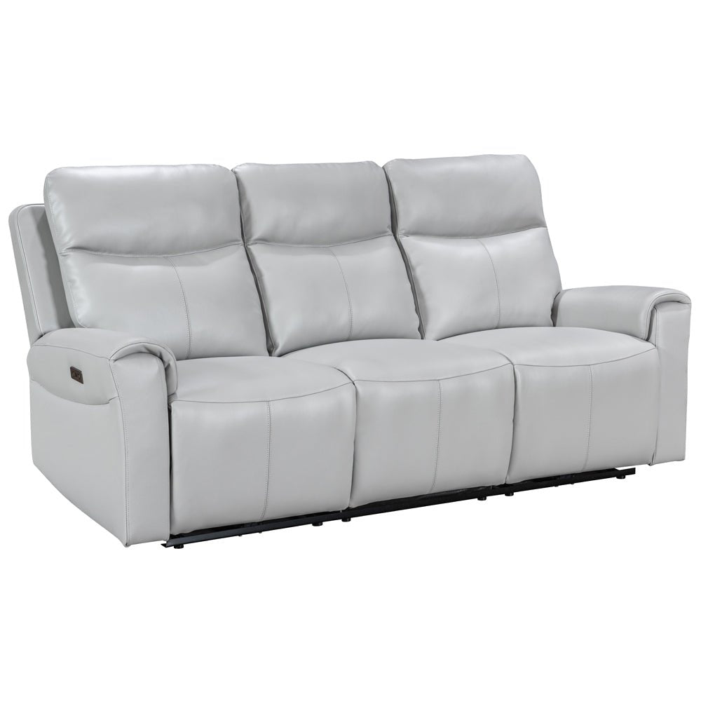 Turin Dove Grey Power 3 Seater Sofa with Console - The Furniture Warehouse