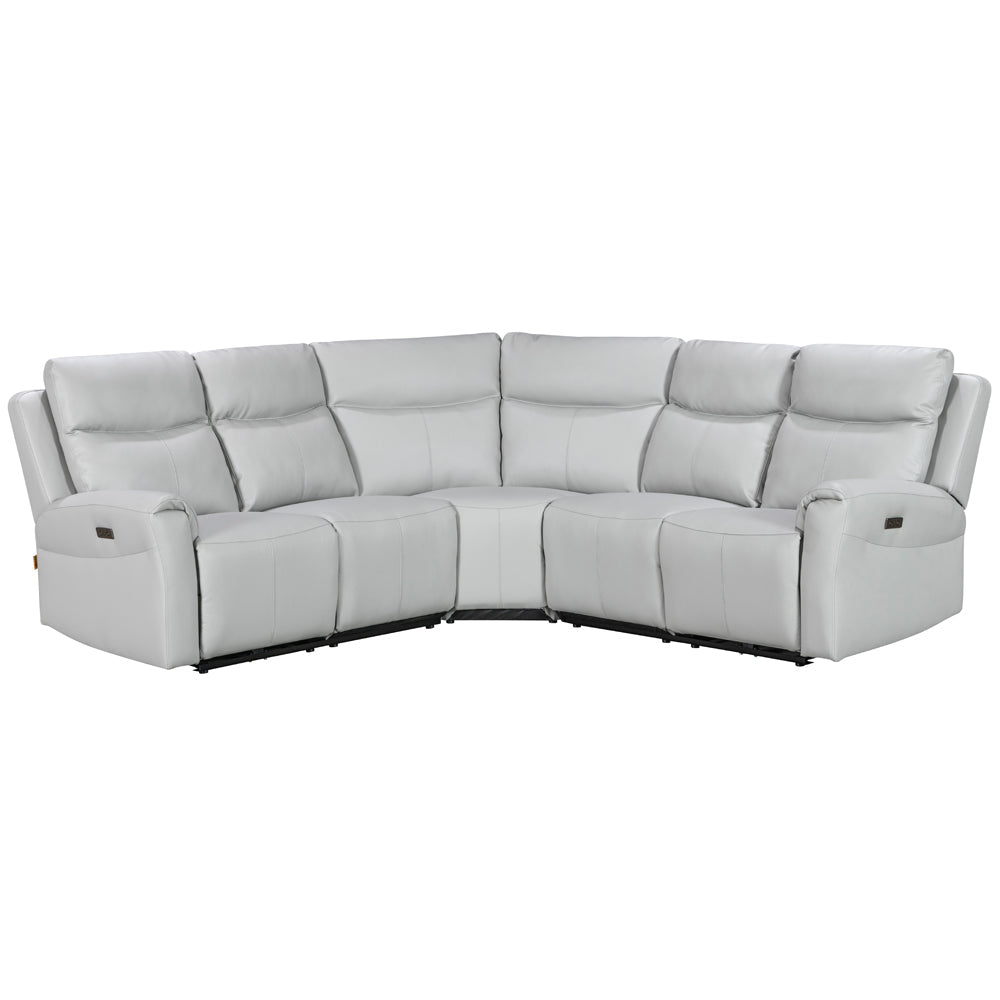 Turin Dove Grey Power Corner Sofa (2 Corner 2) - The Furniture Warehouse
