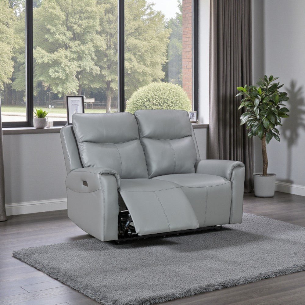 Turin Dusk Grey Power 2 Seater Sofa - The Furniture Warehouse