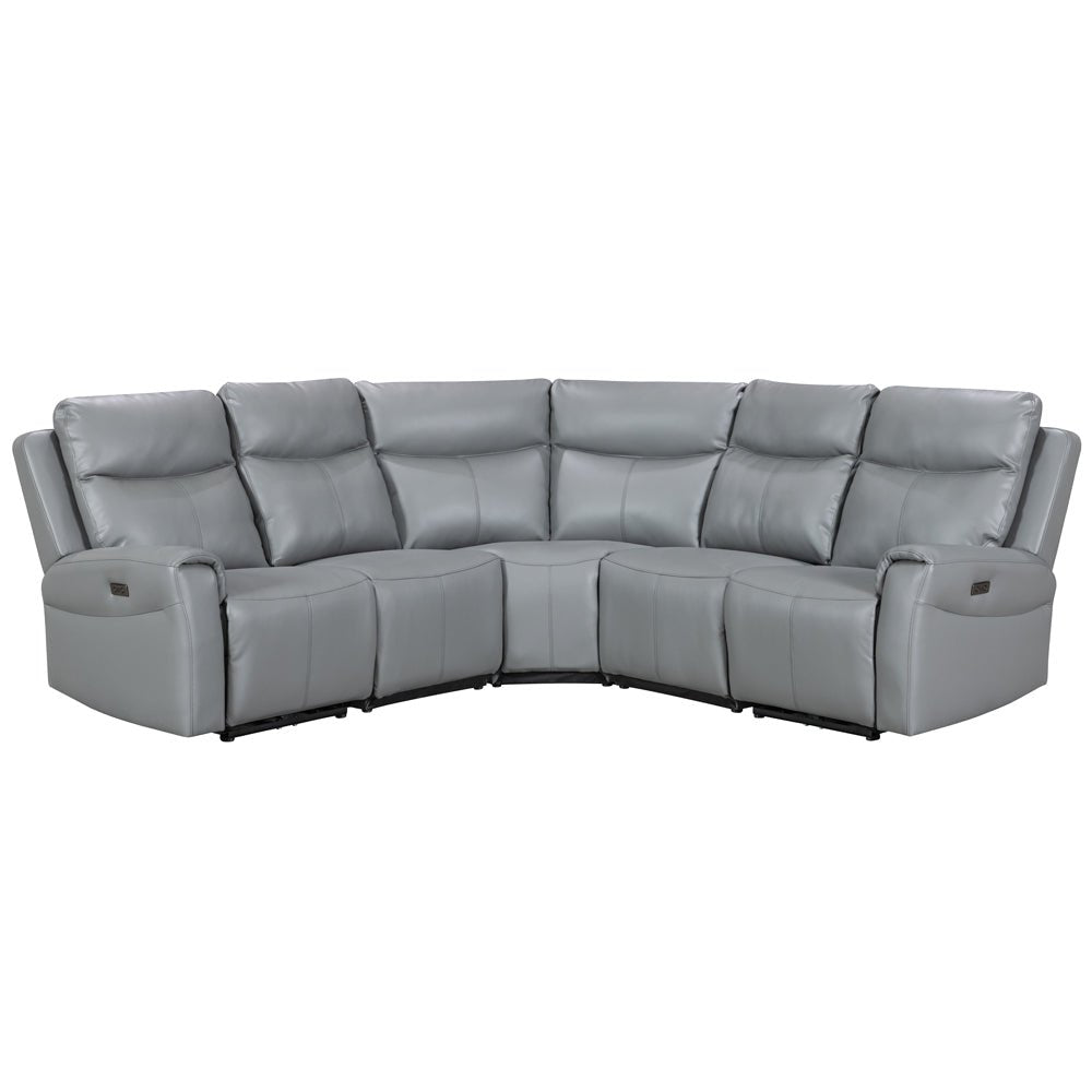 Turin Dusk Grey Power Corner Sofa (2 Corner 2) - The Furniture Warehouse