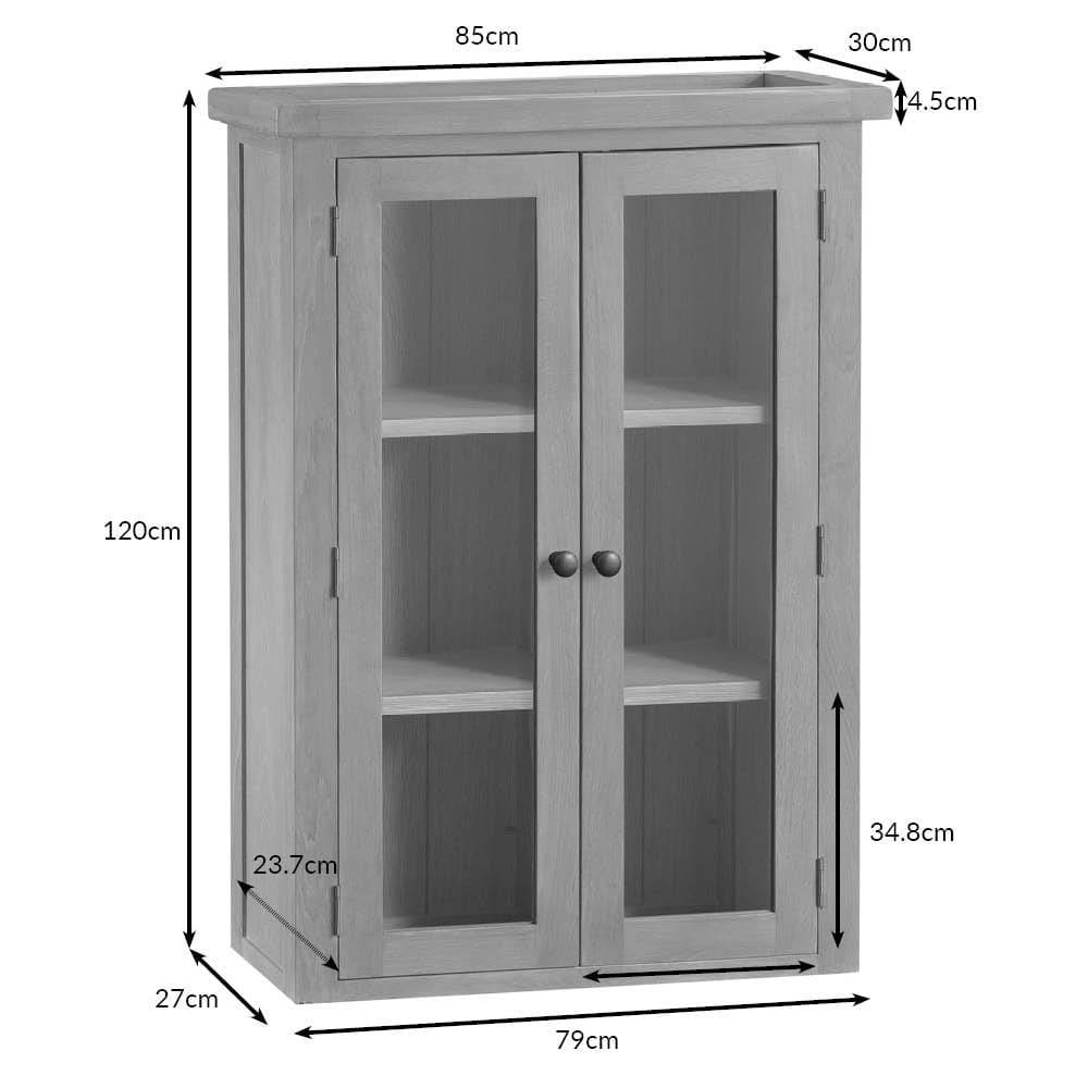 Winchester Oak Mini Glass Dresser Top - The Furniture Warehouse