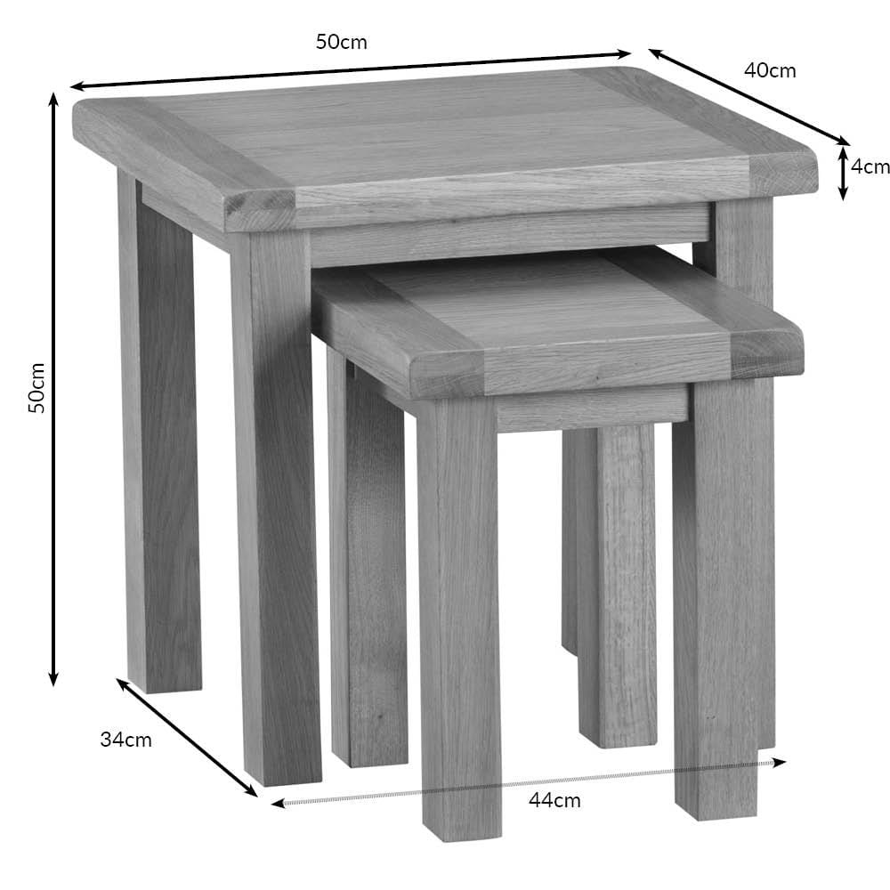 Winchester Oak Nest of 2 Tables - The Furniture Warehouse