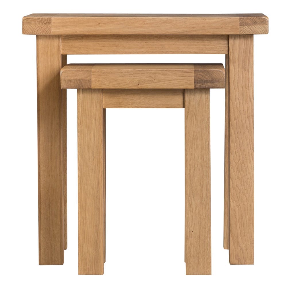 Winchester Oak Nest of 2 Tables - The Furniture Warehouse
