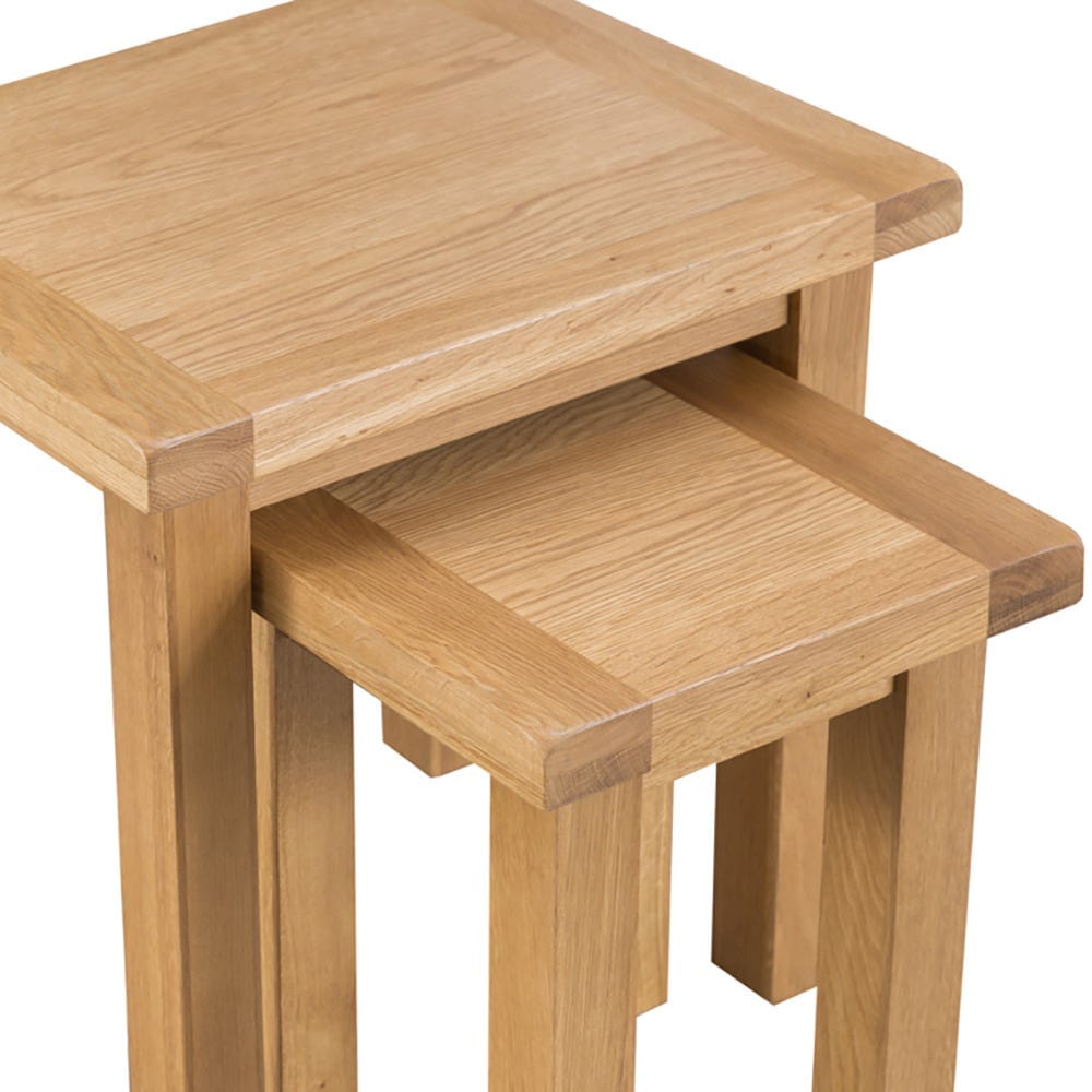 Winchester Oak Nest of 2 Tables - The Furniture Warehouse