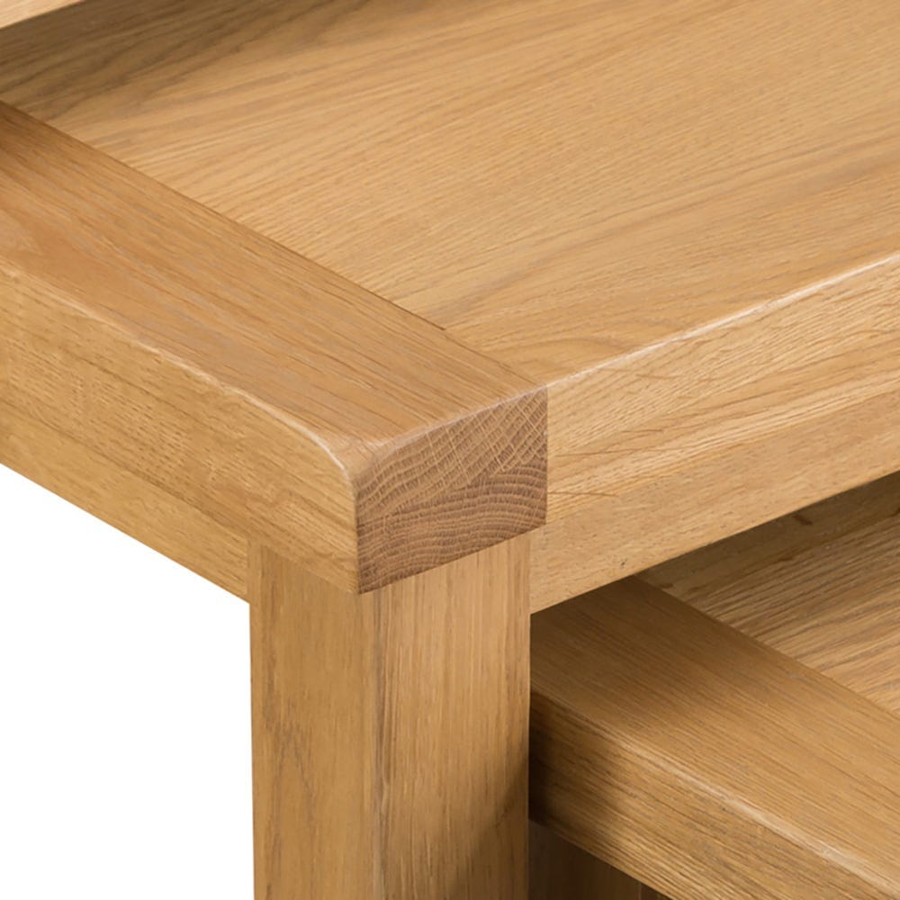 Winchester Oak Nest of 3 Tables - The Furniture Warehouse