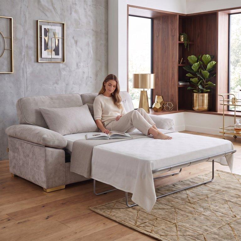 York Grey 2 Seater Sofa Bed - The Furniture Warehouse