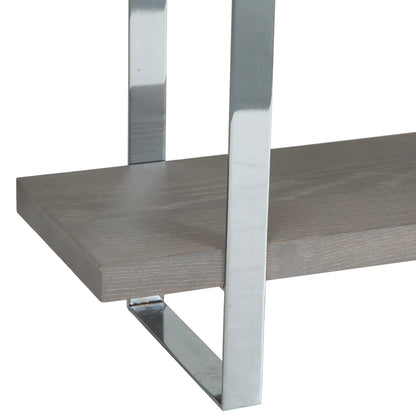 Milan Chrome &amp; Oak Large Bookcase