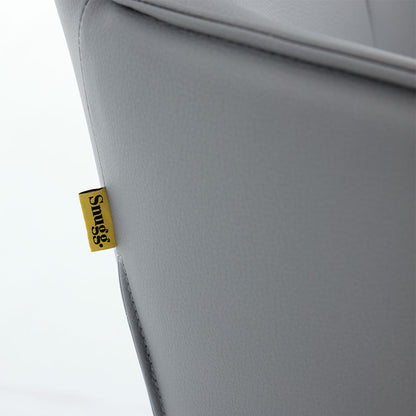 0.8m Grey Square Extending Ceramic Table &amp; 4 x Dark Grey Luxe Cross Stitch Swivel Chair Set - The Furniture Warehouse