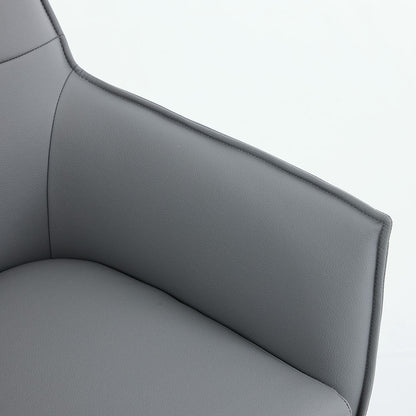 0.8m Grey Square Extending Ceramic Table &amp; 4 x Dark Grey Luxe Cross Stitch Swivel Chair Set - The Furniture Warehouse