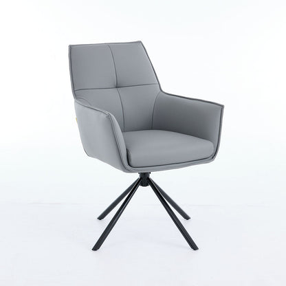 0.8m Grey Square Extending Ceramic Table &amp; 4 x Dark Grey Luxe Cross Stitch Swivel Chair Set - The Furniture Warehouse