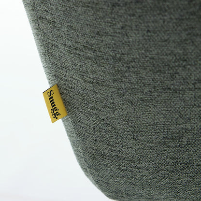 0.8m Grey Square Extending Ceramic Table &amp; 4 x Forest Green Luxe Panel Stitch Swivel Chair Set - The Furniture Warehouse