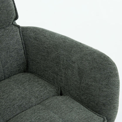 0.8m Grey Square Extending Ceramic Table &amp; 4 x Forest Green Luxe Panel Stitch Swivel Chair Set - The Furniture Warehouse