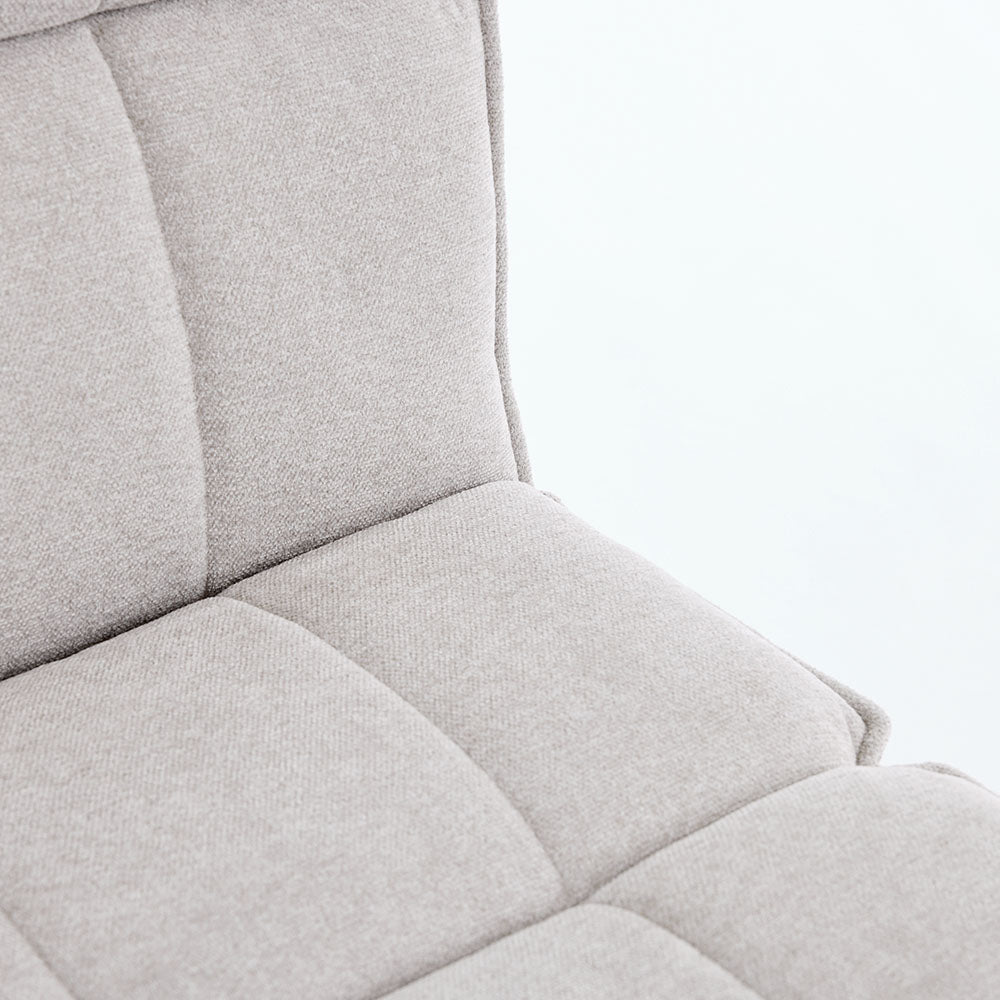 0.8m Grey Square Extending Ceramic Table &amp; 4 x Grey Luxe Panel Stitch Swivel Chair Set - The Furniture Warehouse