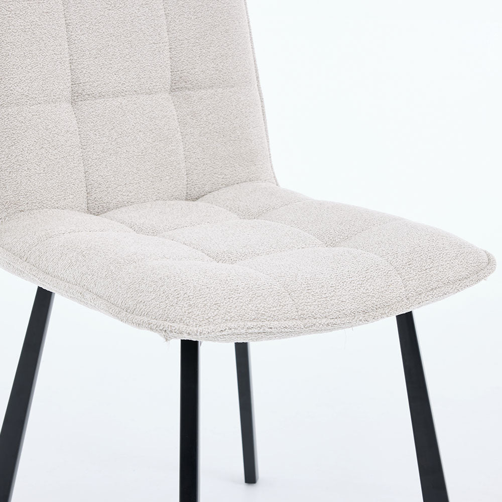 0.8m Grey Square Extending Ceramic Table &amp; 4 x Grey Panel Stitch Chair Set - The Furniture Warehouse