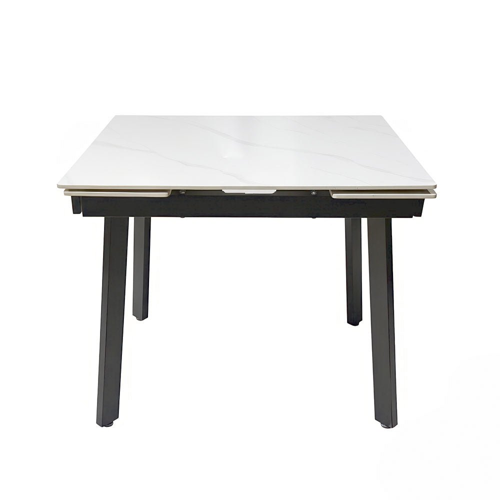 0.8m White Square Extending Ceramic Table - The Furniture Warehouse
