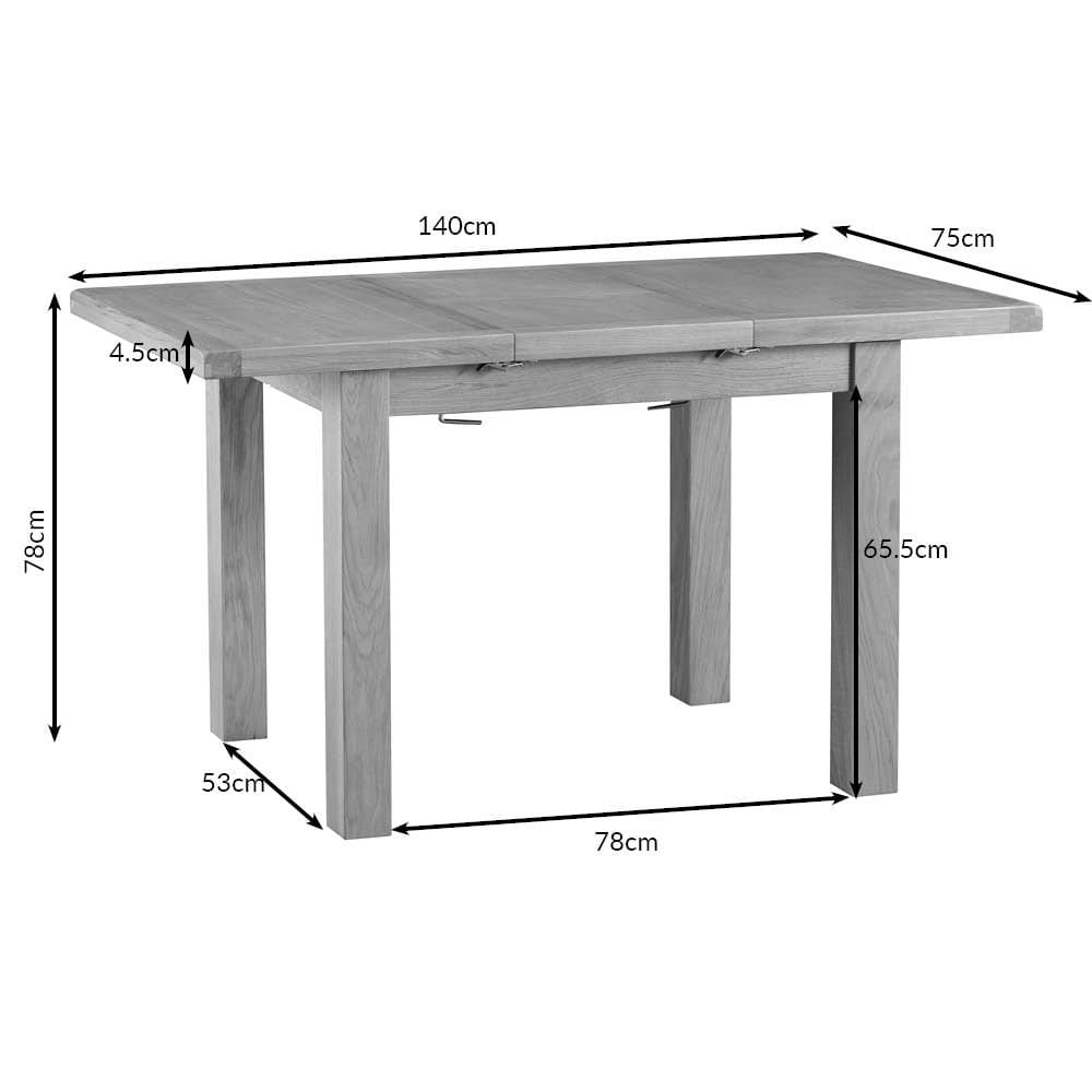 Winchester Oak 1.0m Butterfly Extending Dining Table