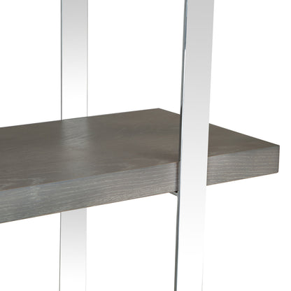Milan Chrome &amp; Oak Large Bookcase