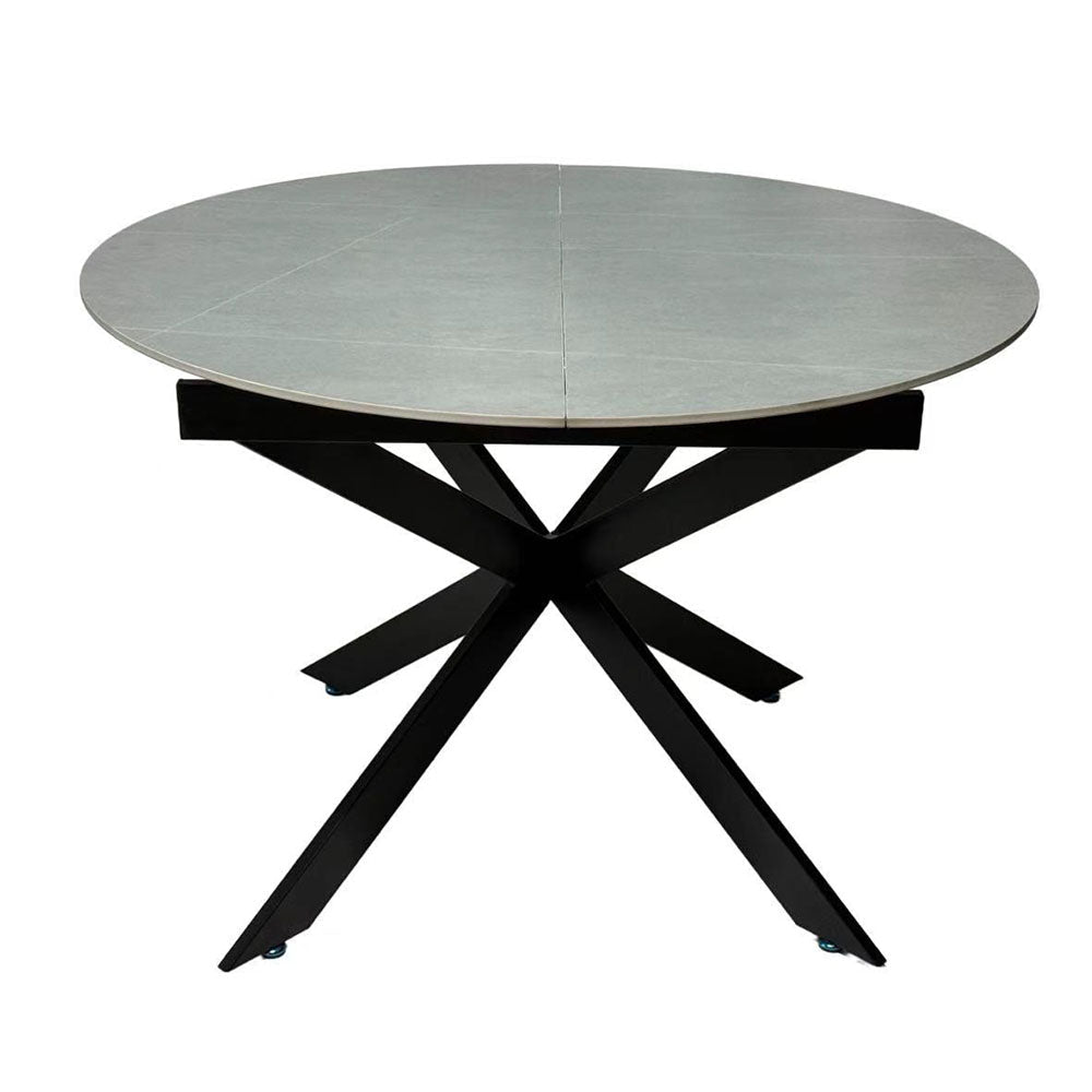 1.1m Grey Circular Extending Ceramic Table - The Furniture Warehouse