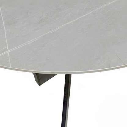 1.1m Grey Circular Extending Ceramic Table - The Furniture Warehouse