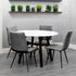 1.1m Marble Round Table & 4 x CH66 Grey Chairs - The Furniture Warehouse